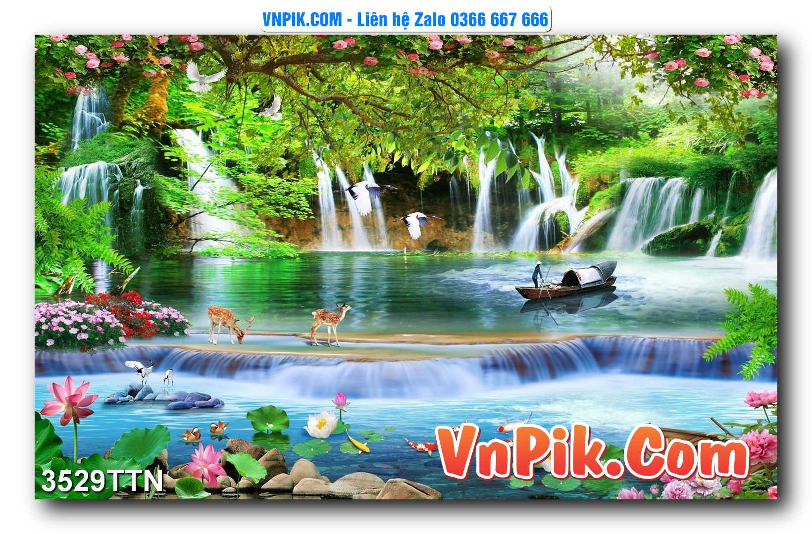 Tranh thác nước – Tranh phong thủy – Tranh treo tường mã 3529TTN