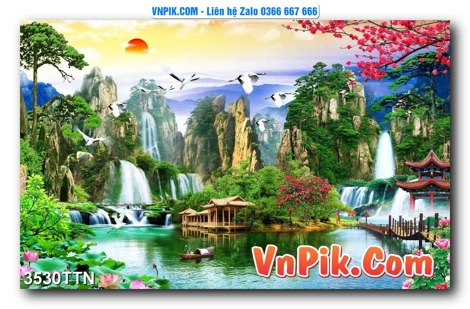 Tranh thác nước – Tranh phong thủy – Tranh treo tường mã 3530TTN