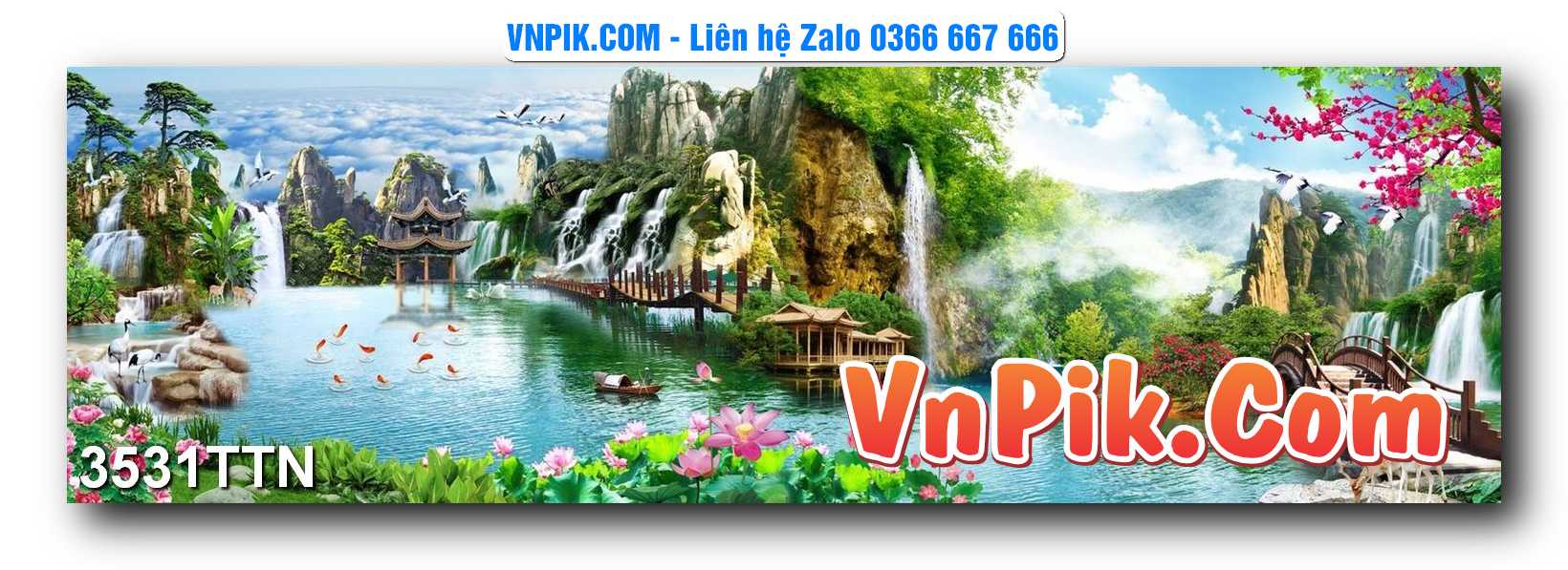 Tranh thác nước – Tranh phong thủy – Tranh treo tường mã 3531TTN