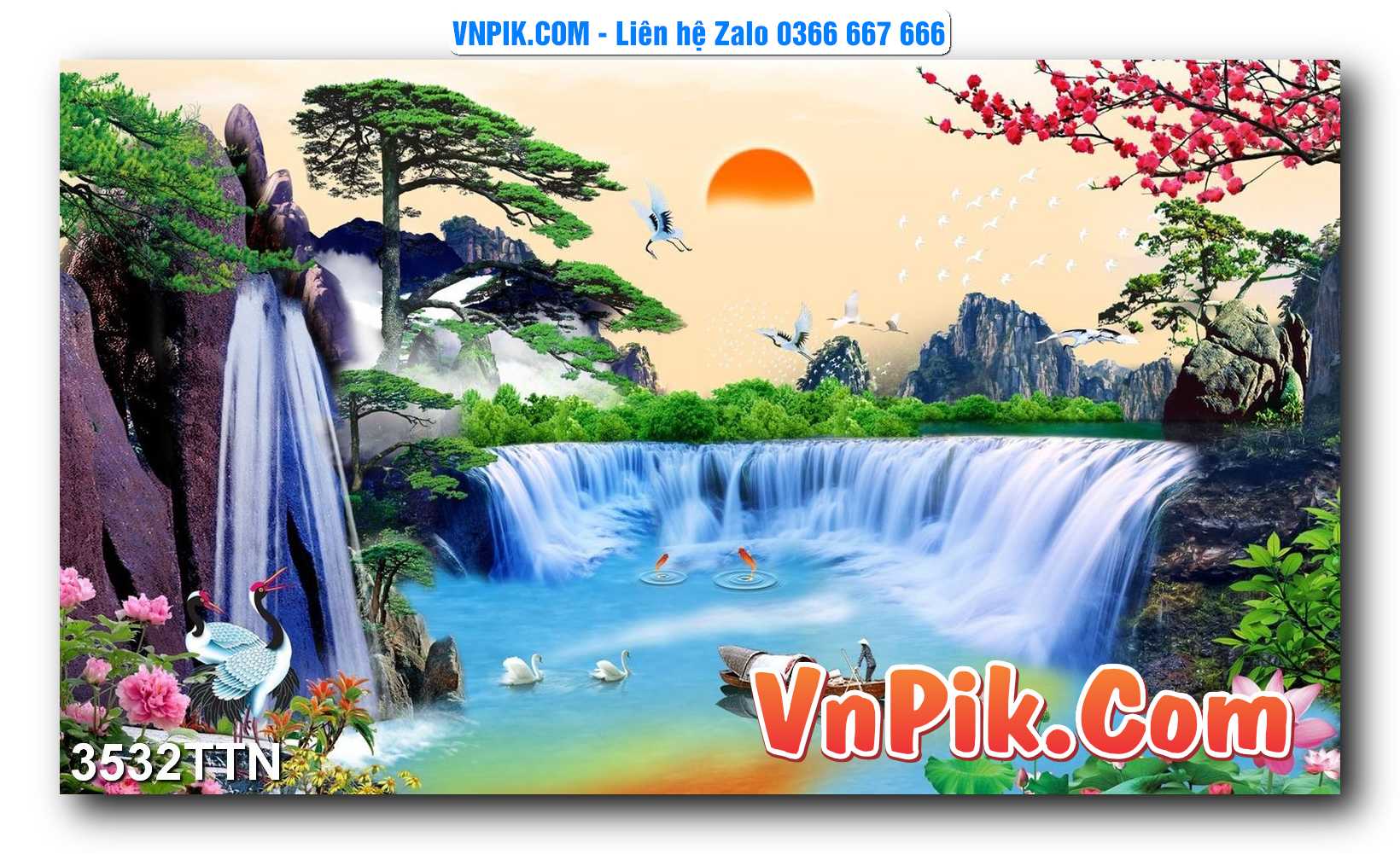 Tranh thác nước – Tranh phong thủy – Tranh treo tường mã 3532TTN