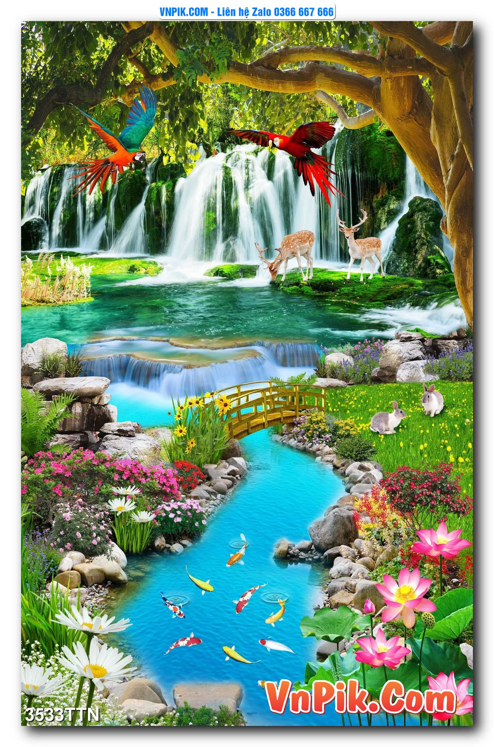 Tranh thác nước – Tranh phong thủy – Tranh treo tường mã 3533TTN