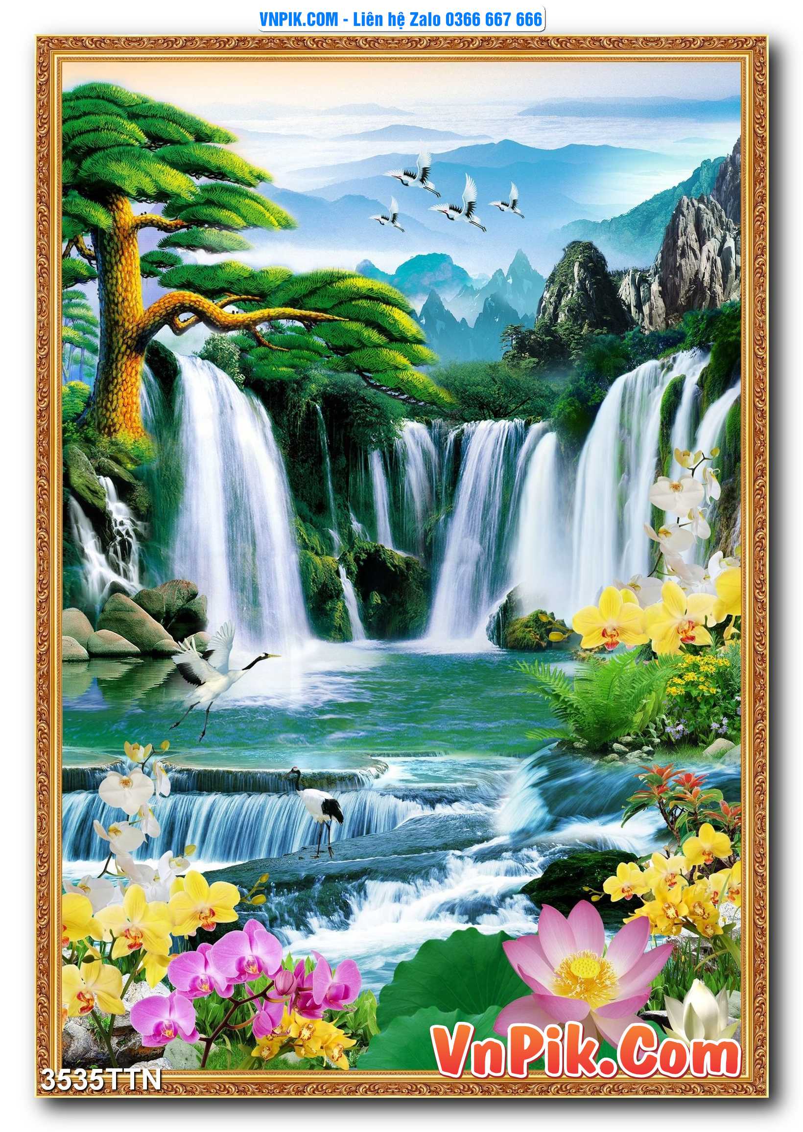 Tranh thác nước – Tranh phong thủy – Tranh treo tường mã 3535TTN