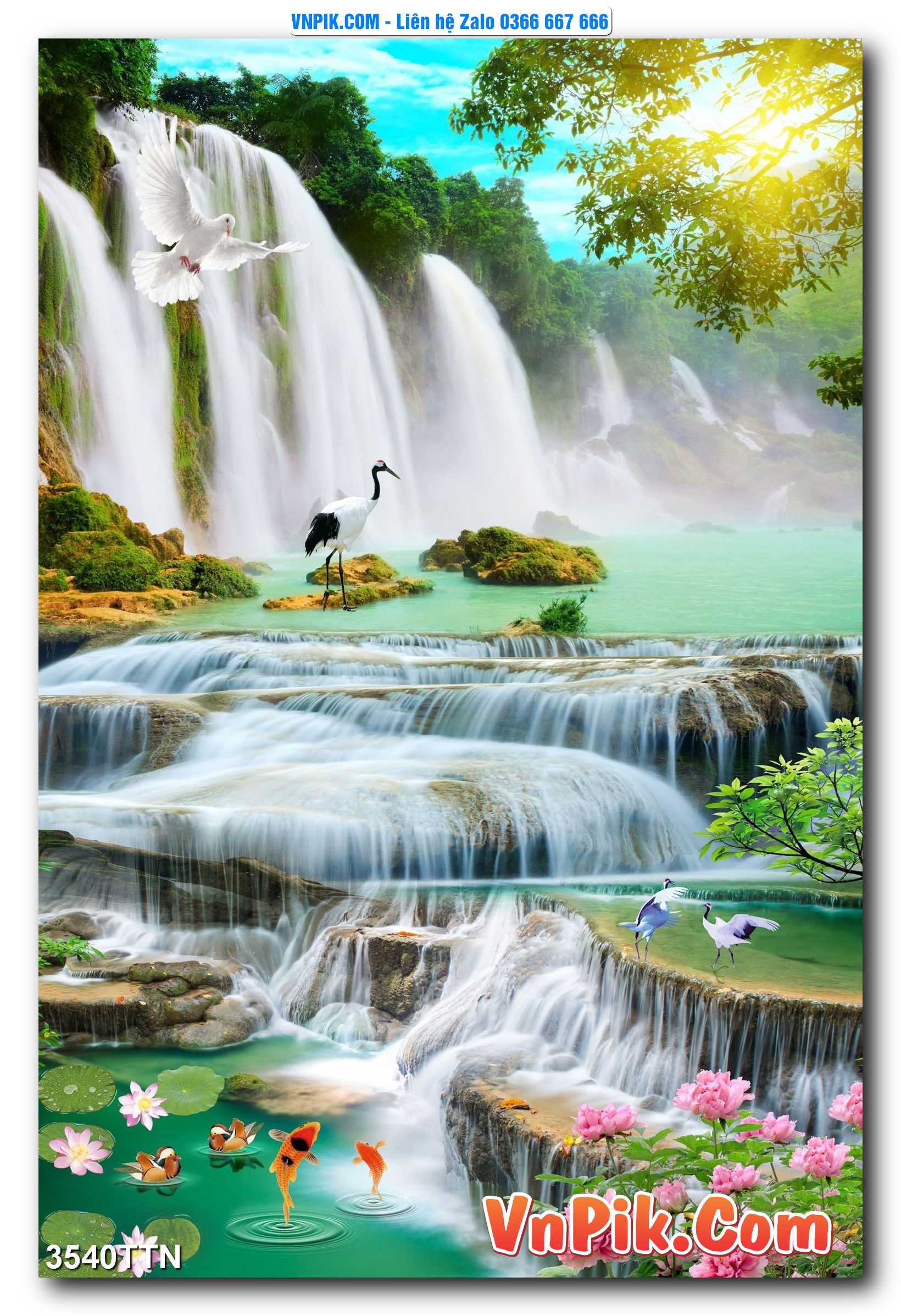 Tranh thác nước – Tranh phong thủy – Tranh treo tường mã 3540TTN
