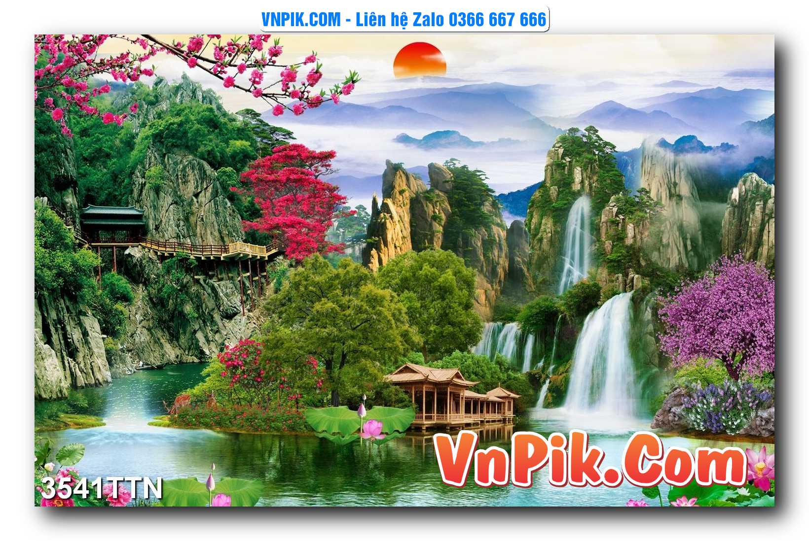 Tranh thác nước – Tranh phong thủy – Tranh treo tường mã 3541TTN