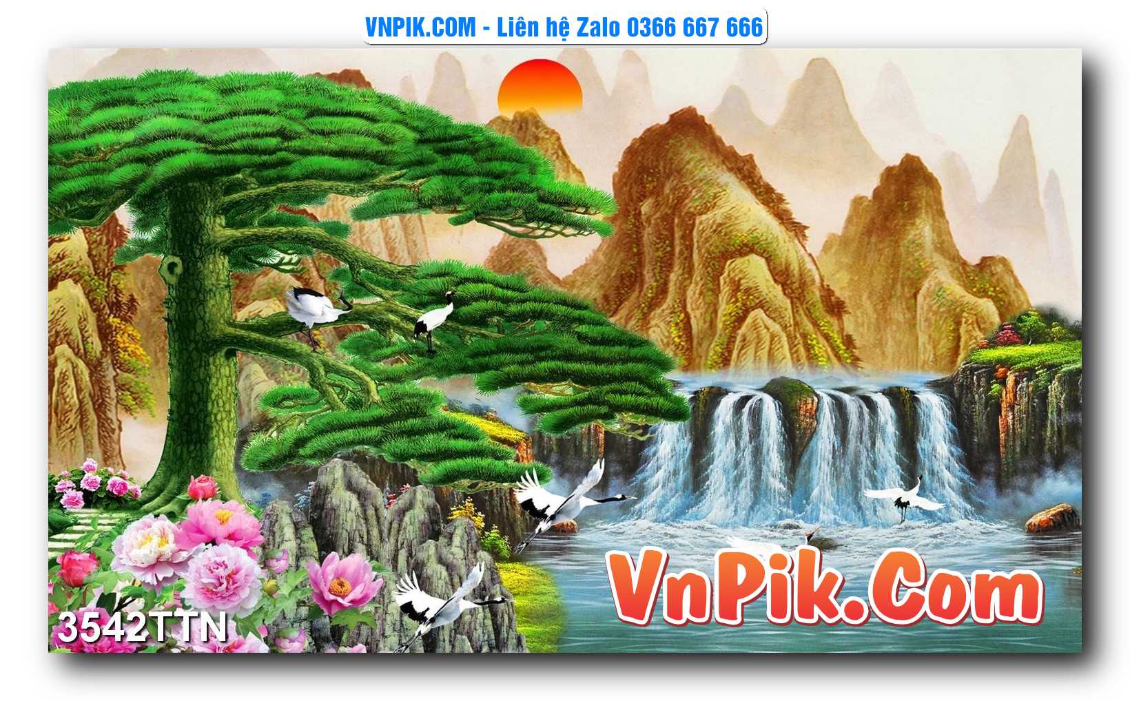 Tranh thác nước – Tranh phong thủy – Tranh treo tường mã 3542TTN