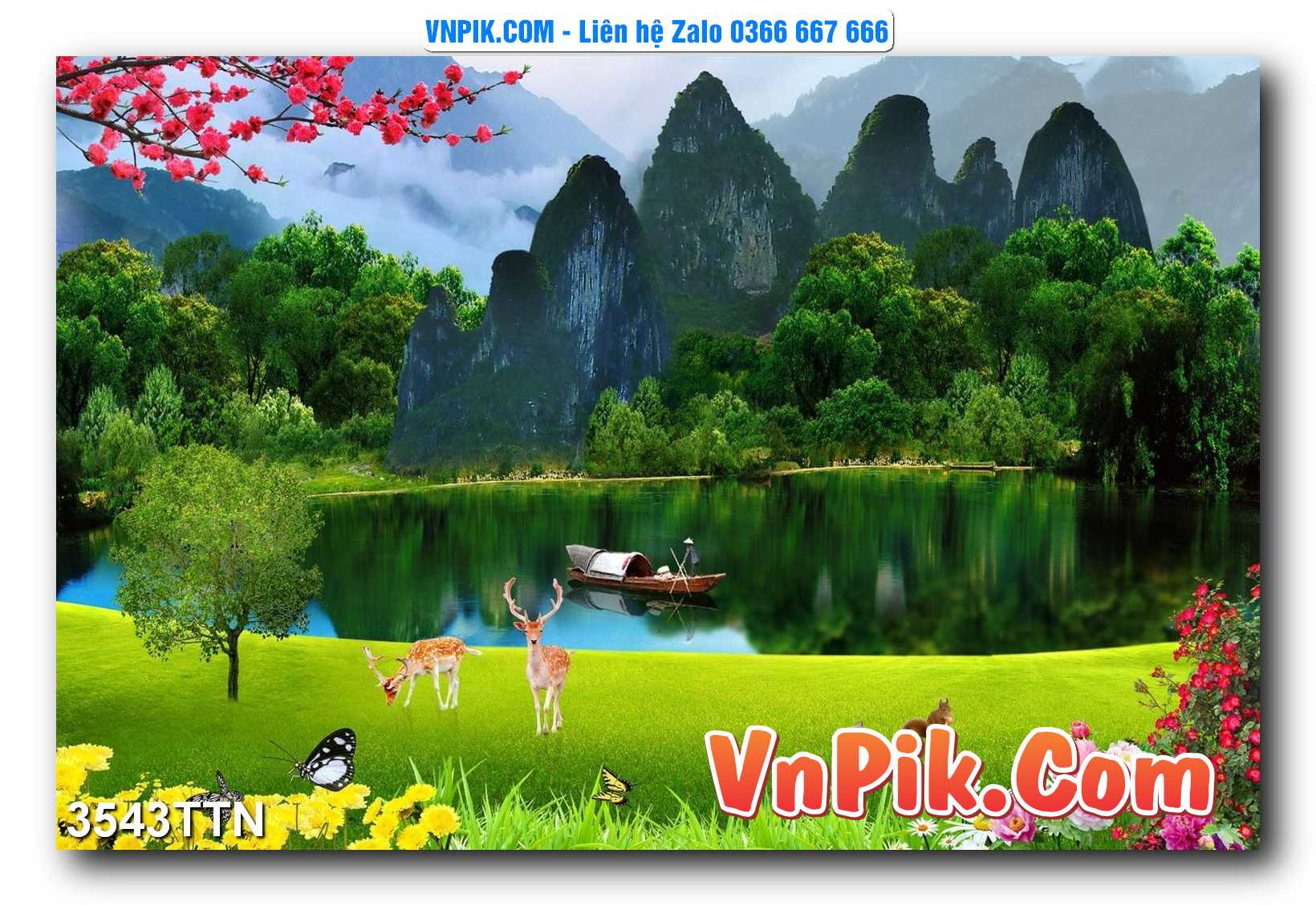 Tranh thác nước – Tranh phong thủy – Tranh treo tường mã 3543TTN