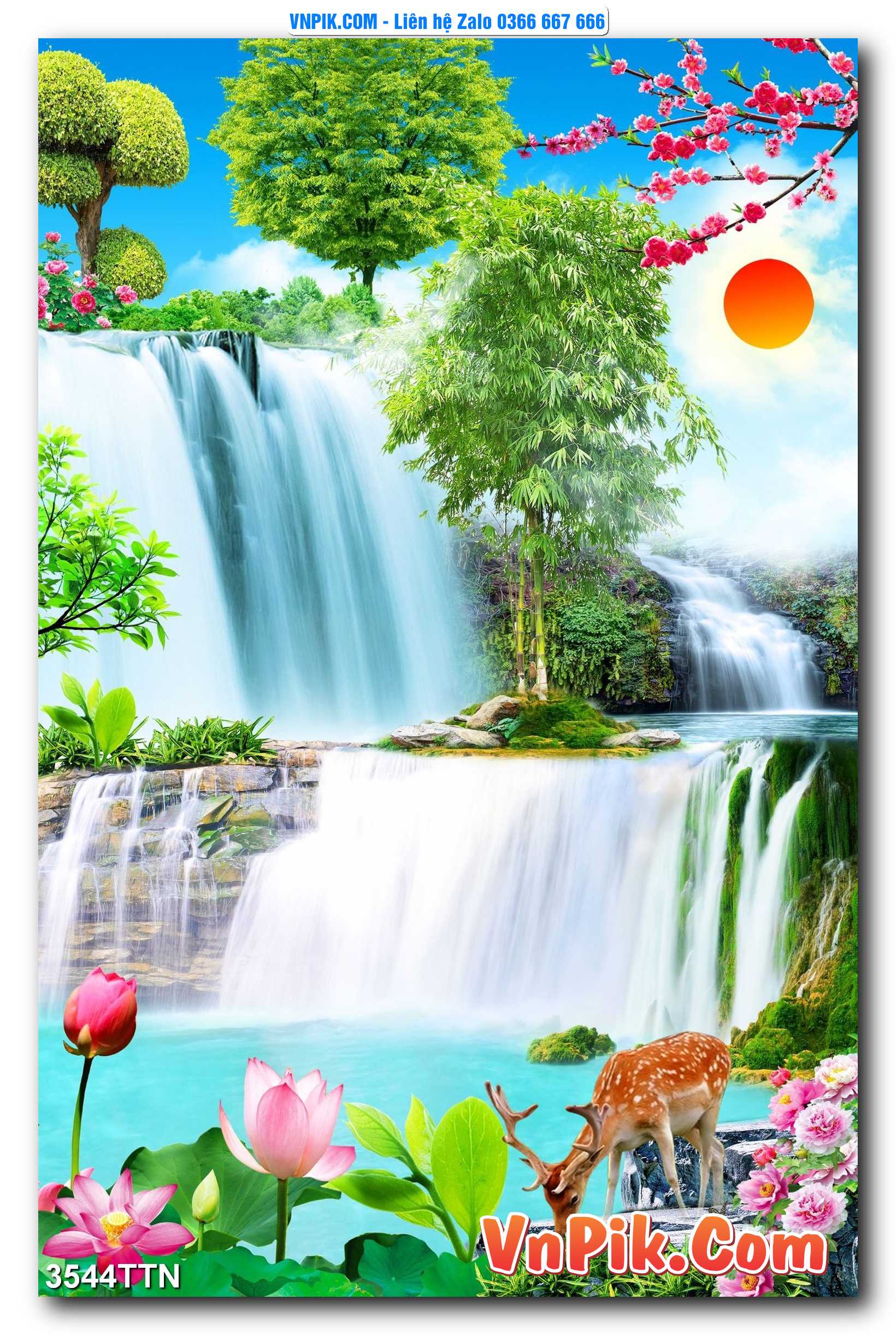 Tranh thác nước – Tranh phong thủy – Tranh treo tường mã 3544TTN