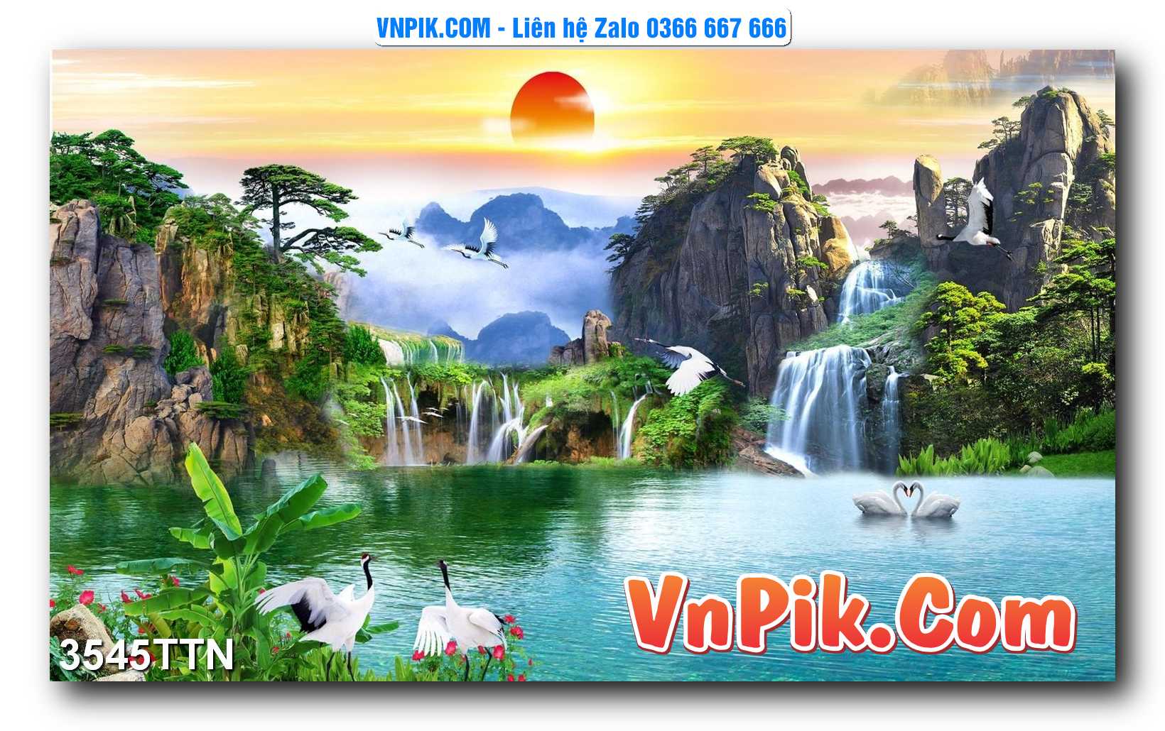 Tranh thác nước – Tranh phong thủy – Tranh treo tường mã 3545TTN