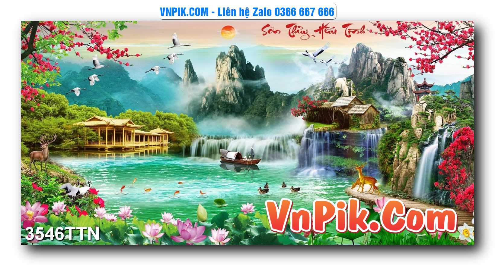 Tranh thác nước – Tranh phong thủy – Tranh treo tường mã 3546TTN