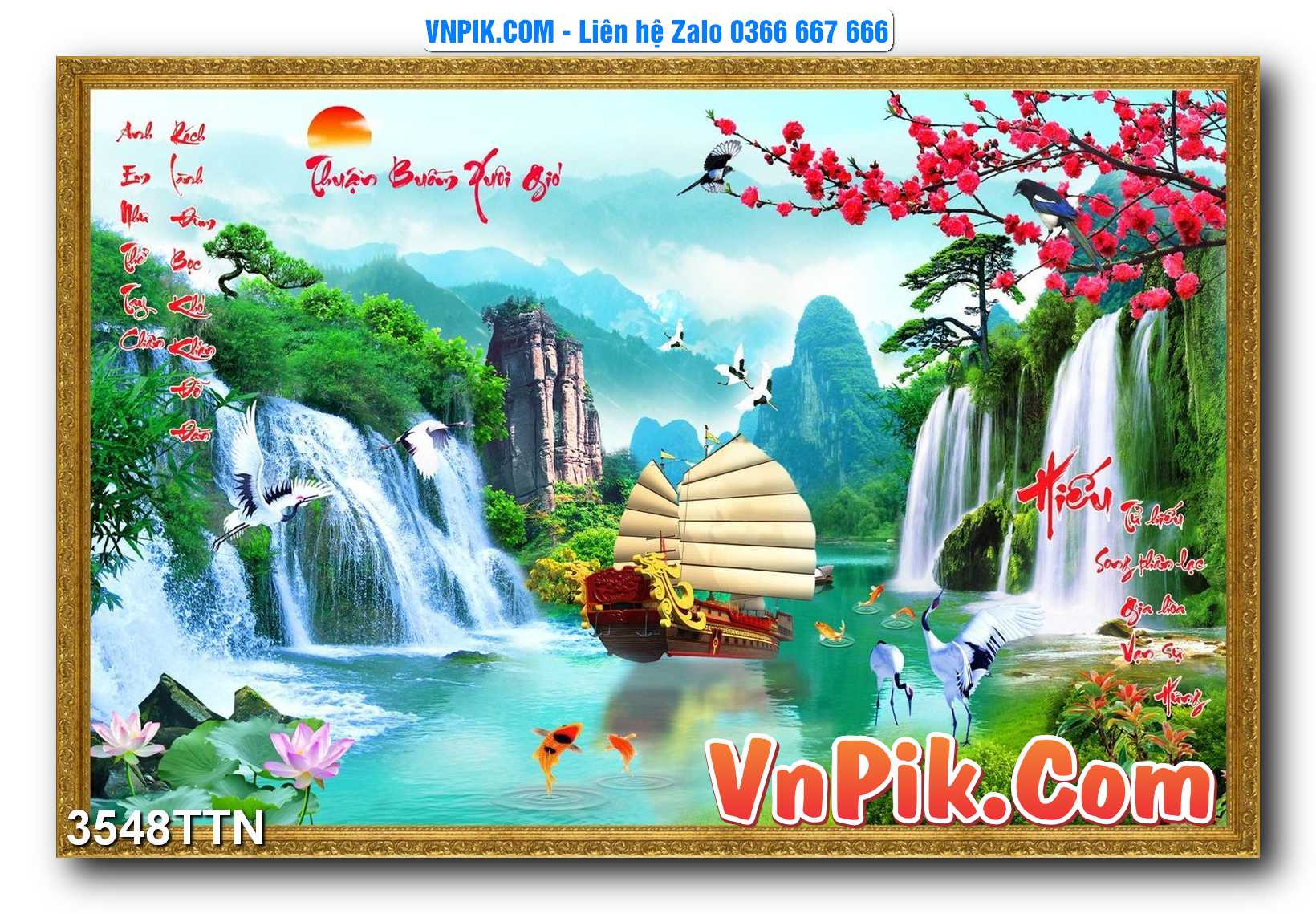 Tranh thác nước – Tranh phong thủy – Tranh treo tường mã 3548TTN