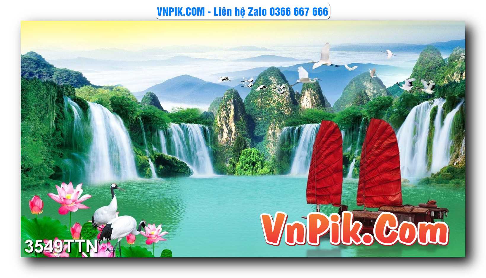 Tranh thác nước – Tranh phong thủy – Tranh treo tường mã 3549TTN