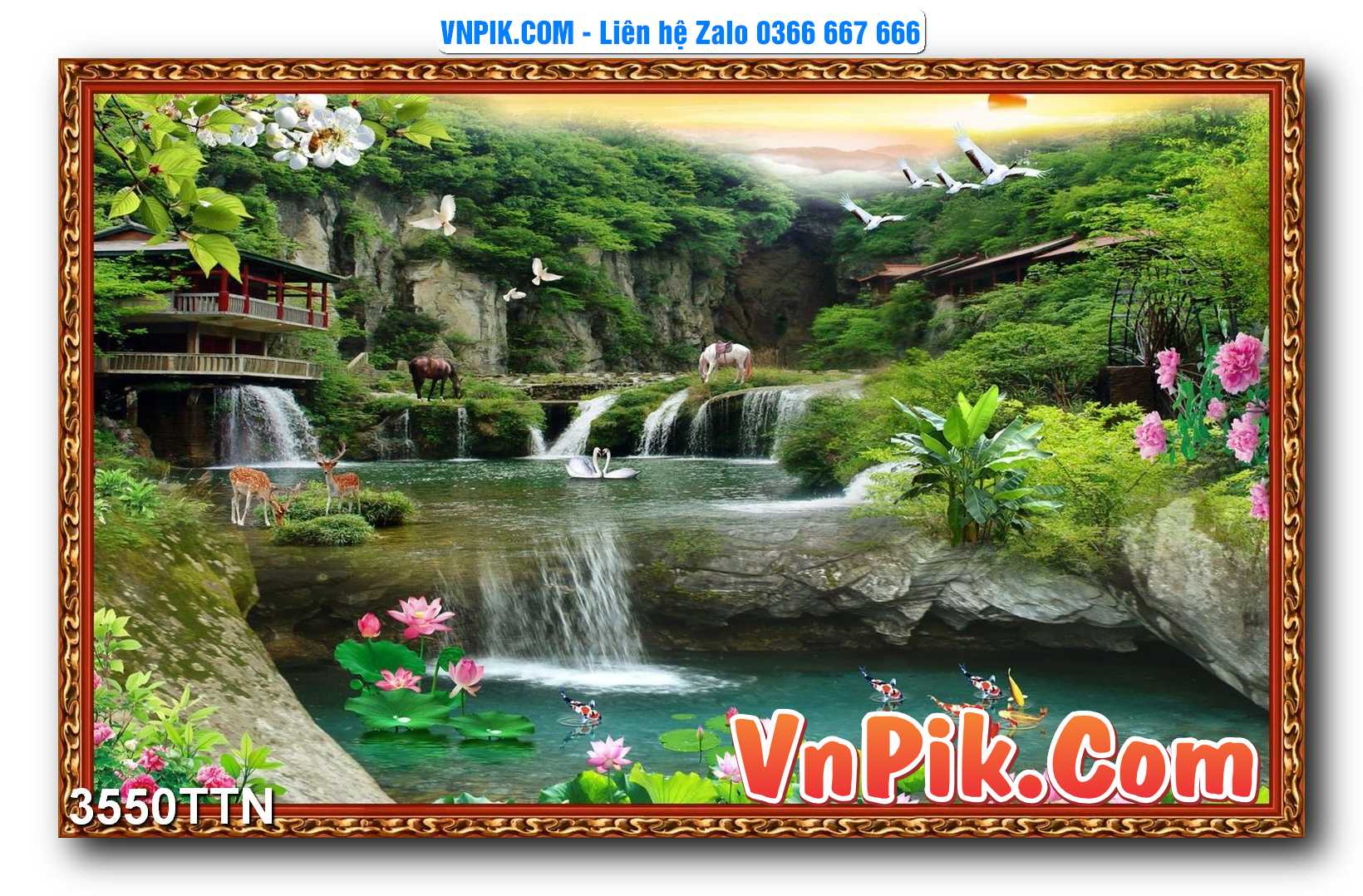 Tranh thác nước – Tranh phong thủy – Tranh treo tường mã 3550TTN