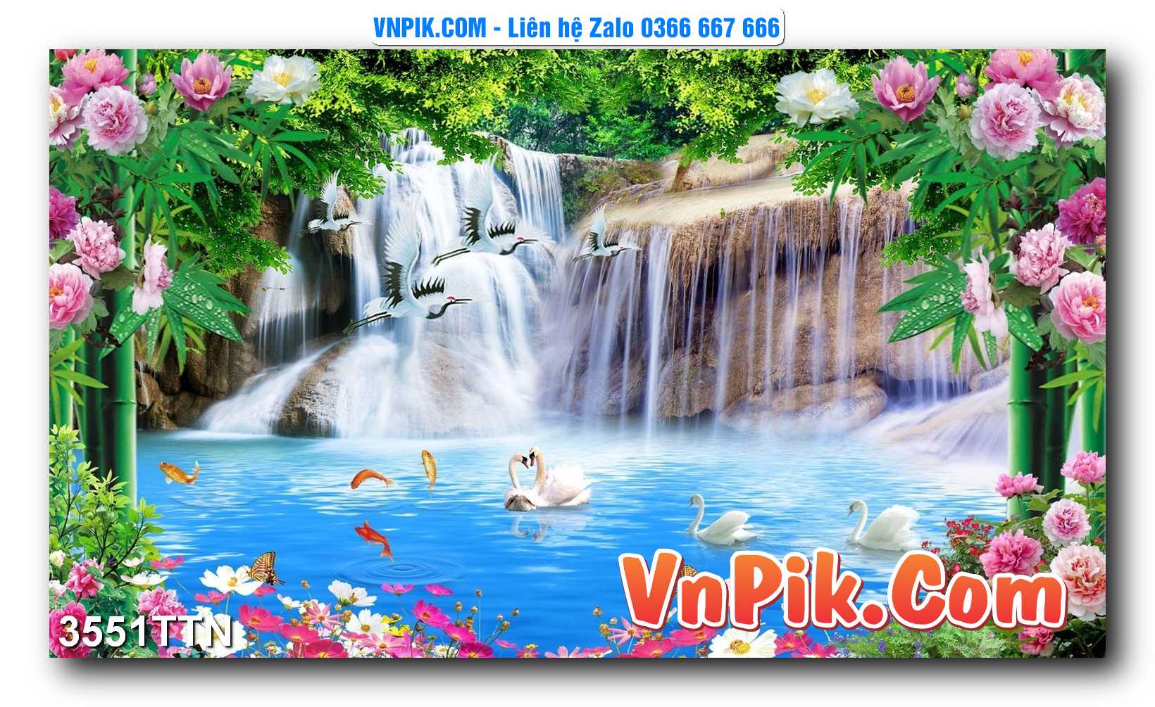 Tranh thác nước – Tranh phong thủy – Tranh treo tường mã 3551TTN