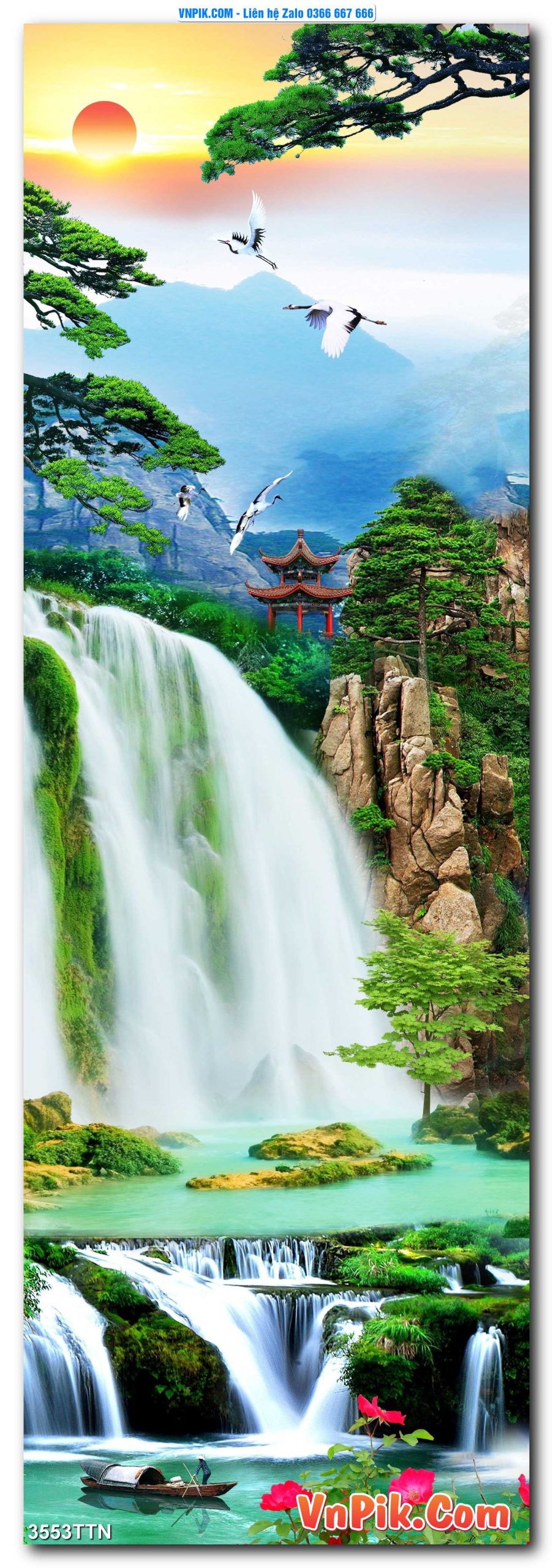 Tranh thác nước – Tranh phong thủy – Tranh treo tường mã 3553TTN