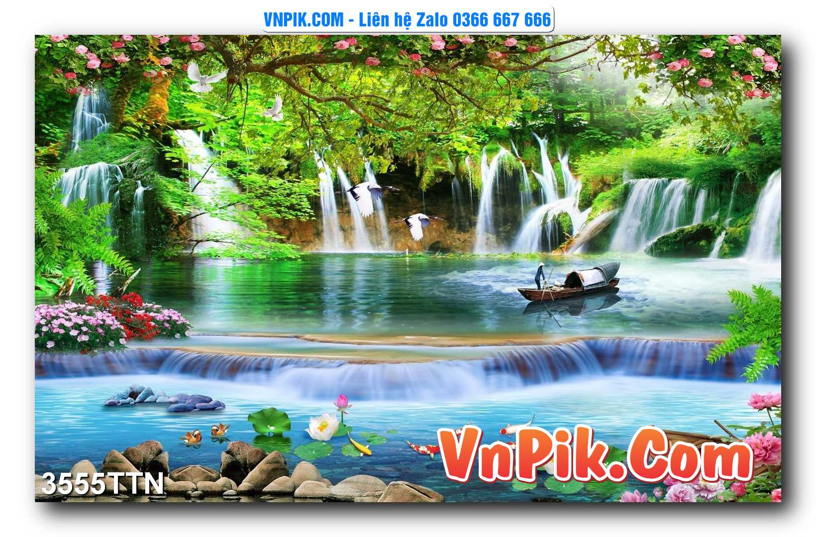 Tranh thác nước – Tranh phong thủy – Tranh treo tường mã 3555TTN