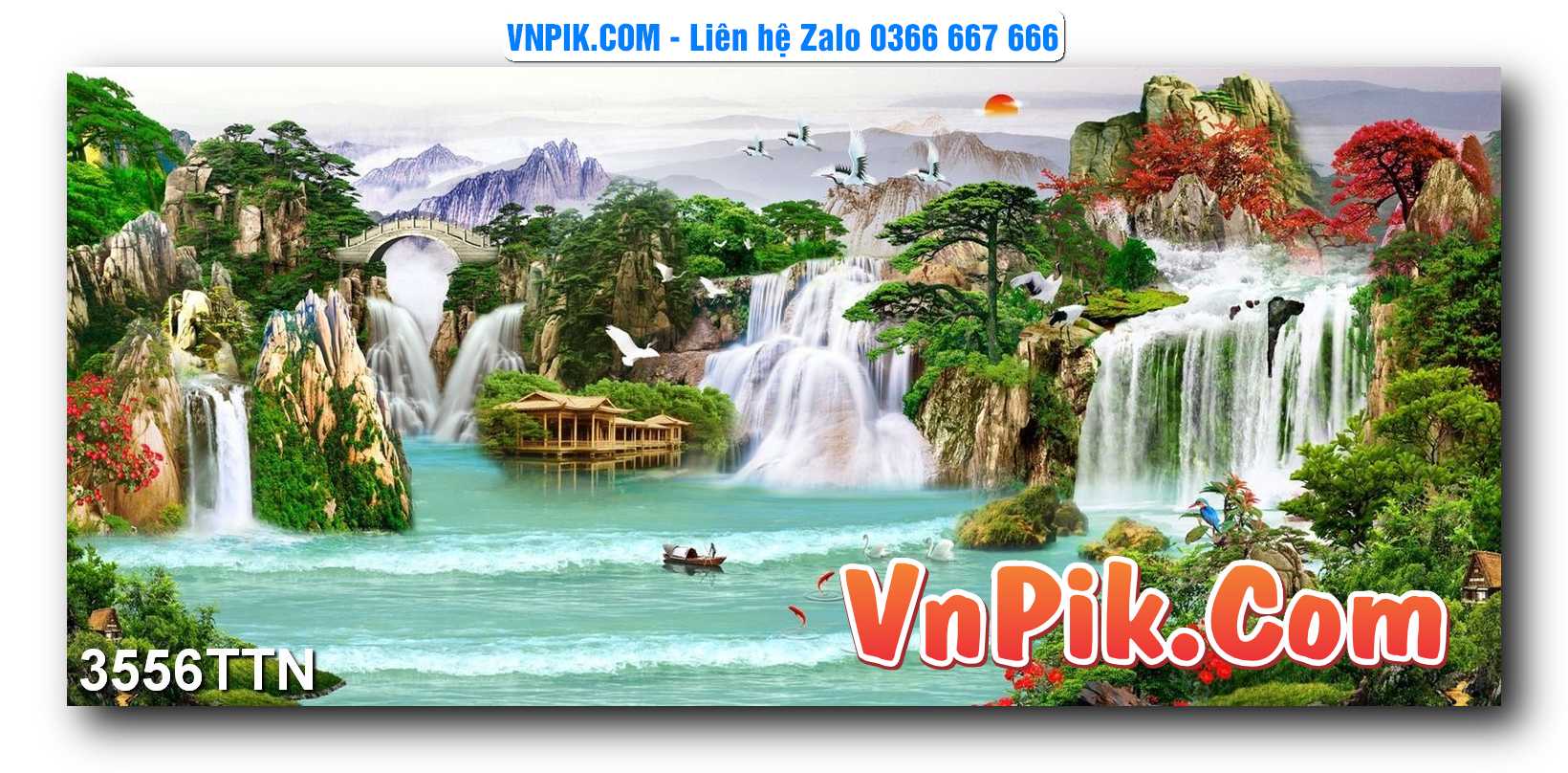 Tranh thác nước – Tranh phong thủy – Tranh treo tường mã 3556TTN
