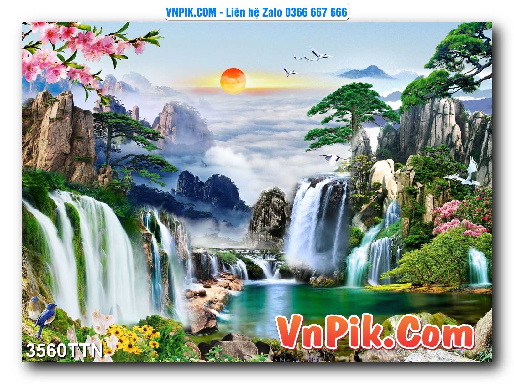 Tranh thác nước – Tranh phong thủy – Tranh treo tường mã 3560TTN