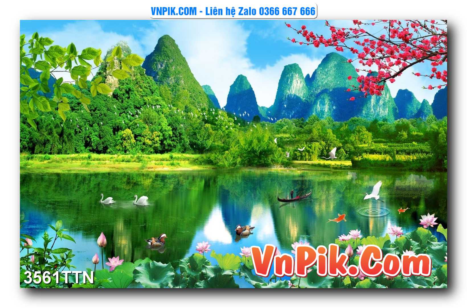 Tranh thác nước – Tranh phong thủy – Tranh treo tường mã 3561TTN