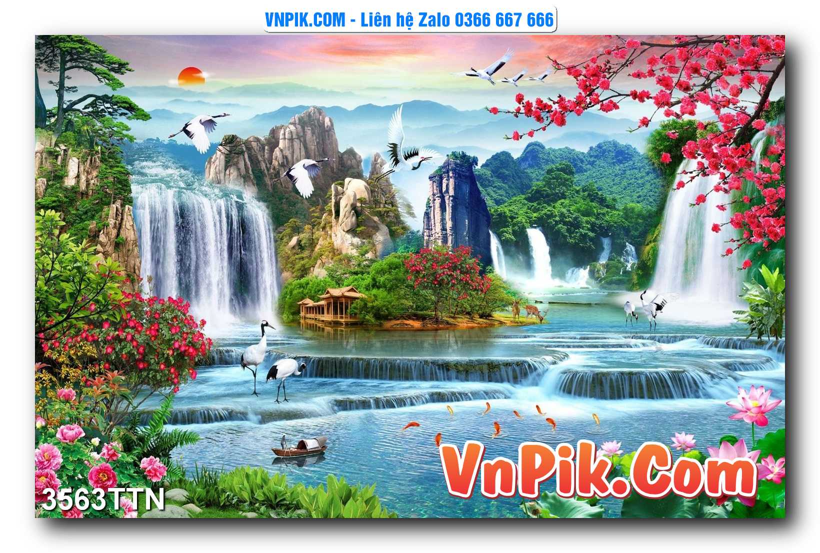 Tranh thác nước – Tranh phong thủy – Tranh treo tường mã 3563TTN
