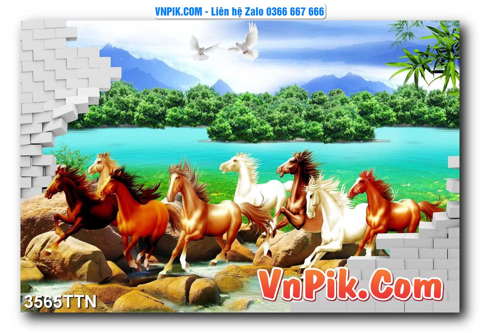 Tranh thác nước – Tranh phong thủy – Tranh treo tường mã 3565TTN