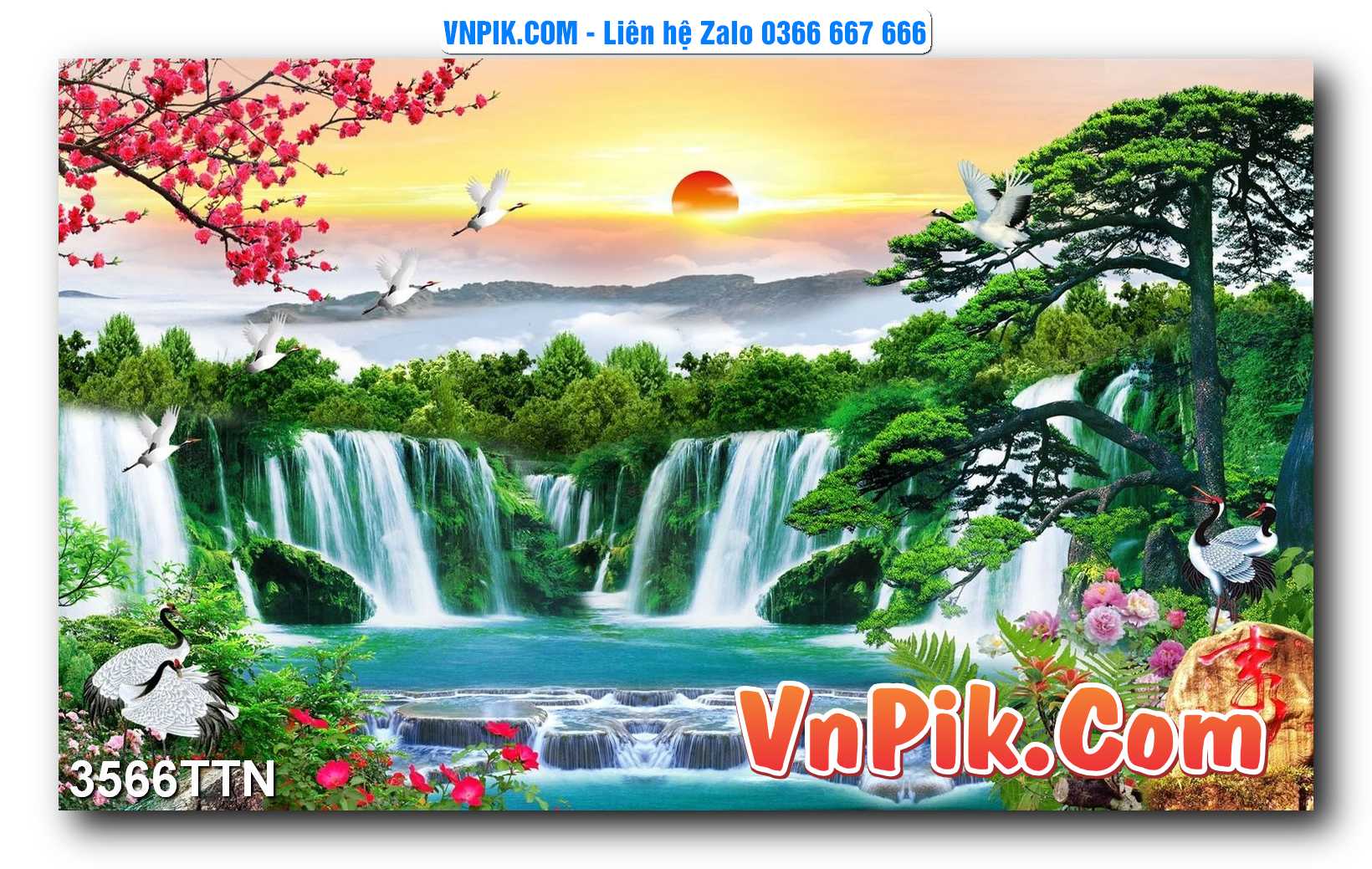Tranh thác nước – Tranh phong thủy – Tranh treo tường mã 3566TTN