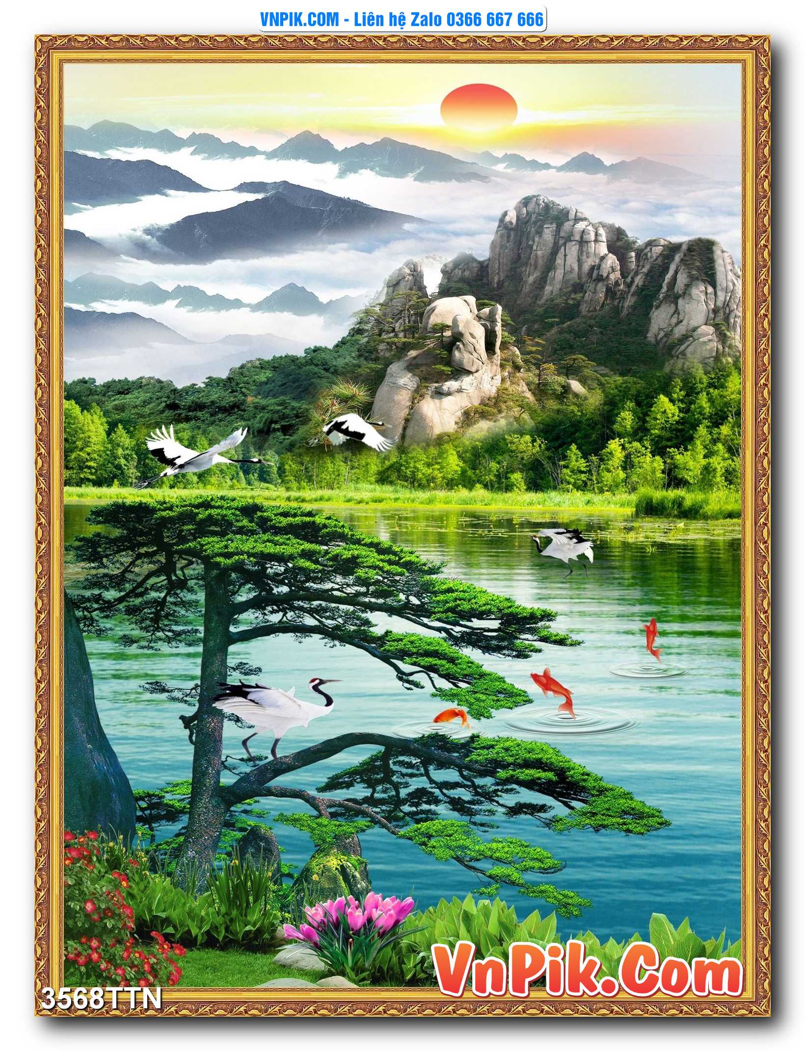 Tranh thác nước – Tranh phong thủy – Tranh treo tường mã 3568TTN