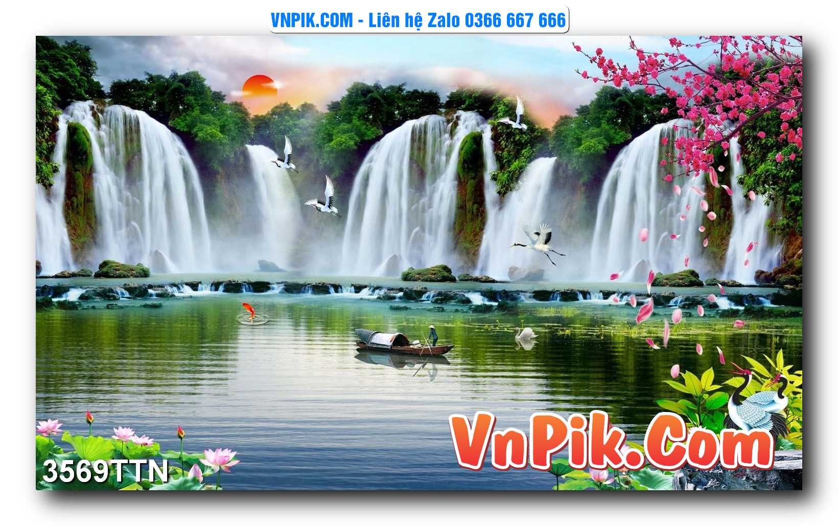 Tranh thác nước – Tranh phong thủy – Tranh treo tường mã 3569TTN