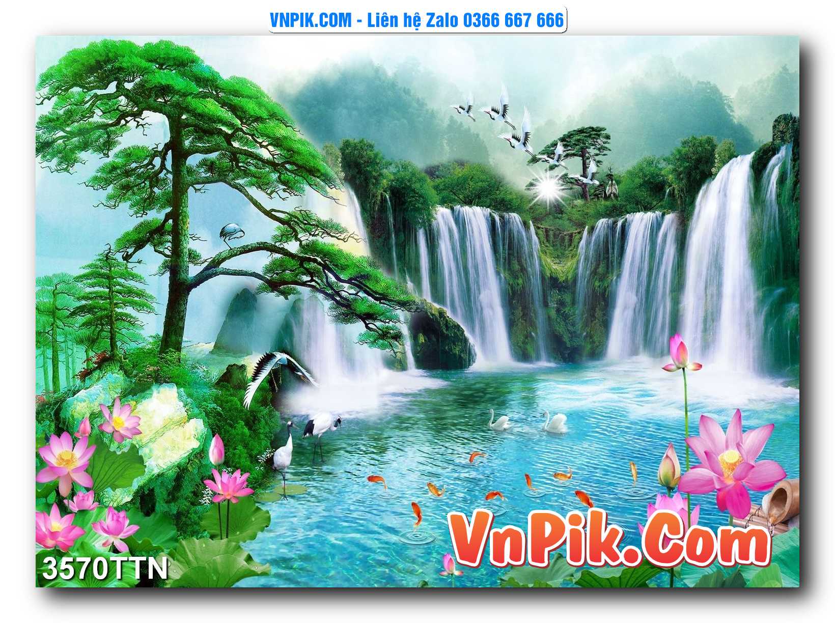 Tranh thác nước – Tranh phong thủy – Tranh treo tường mã 3570TTN