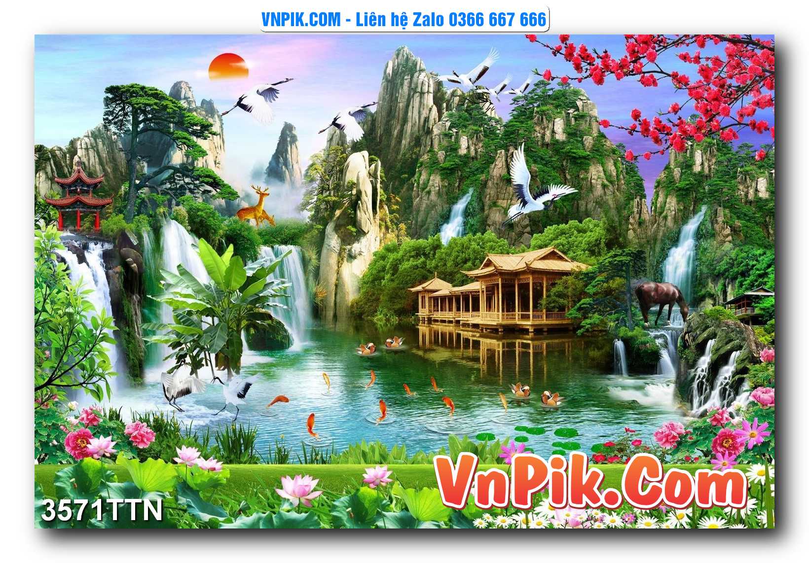 Tranh thác nước – Tranh phong thủy – Tranh treo tường mã 3571TTN