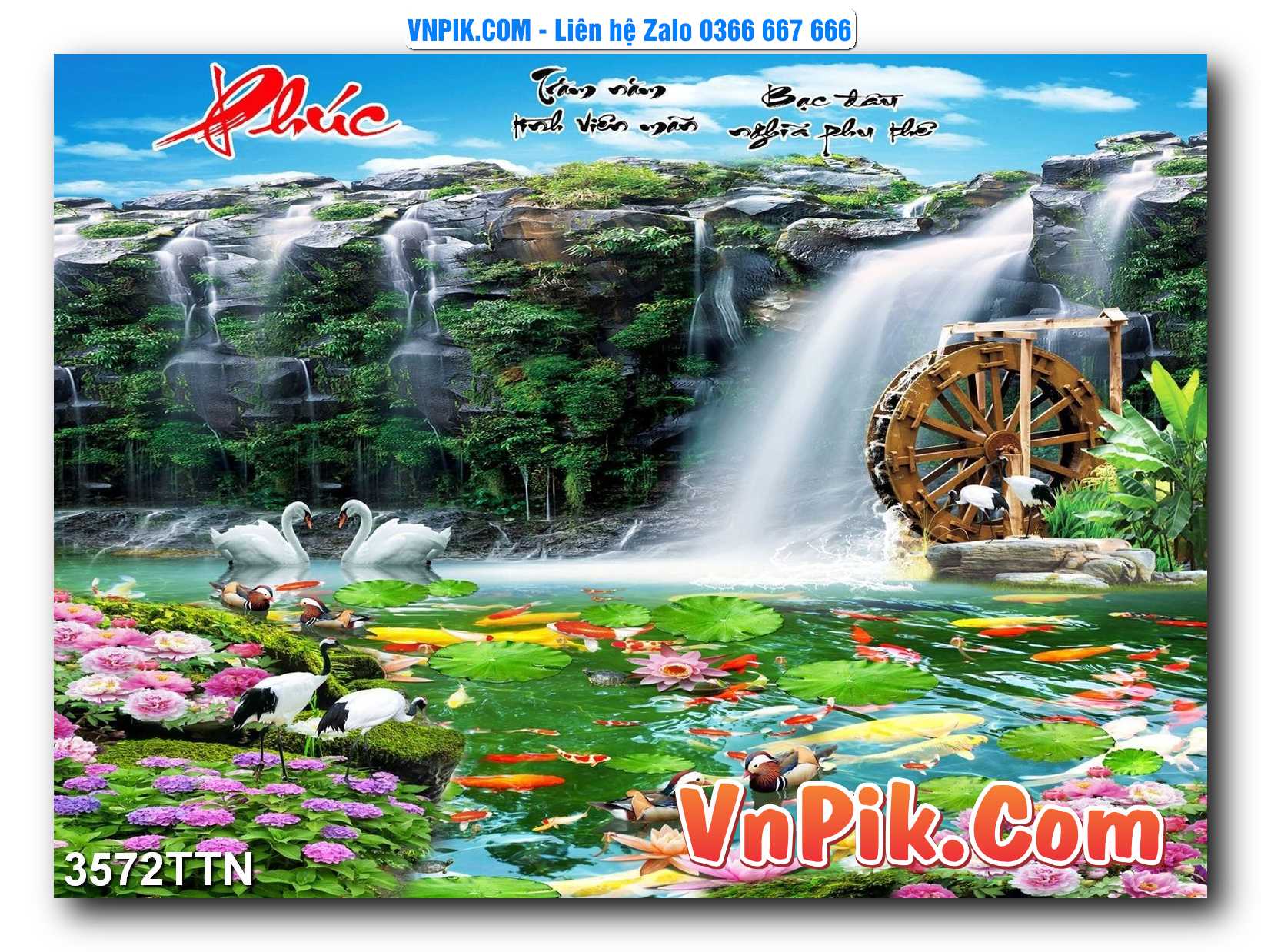 Tranh thác nước – Tranh phong thủy – Tranh treo tường mã 3572TTN