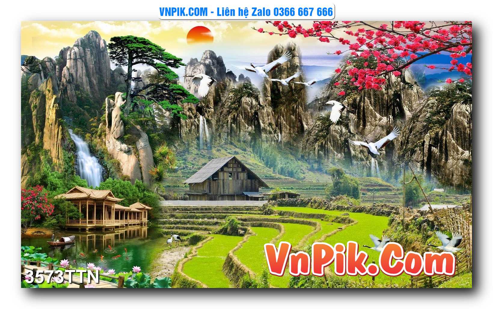 Tranh thác nước – Tranh phong thủy – Tranh treo tường mã 3573TTN