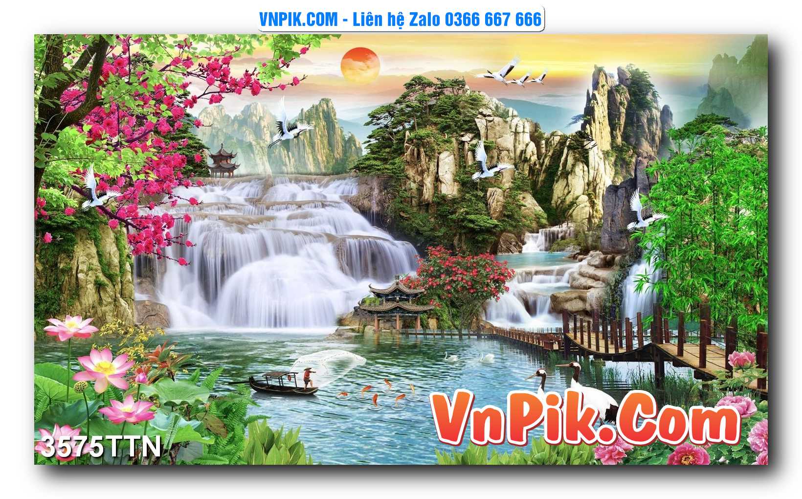 Tranh thác nước – Tranh phong thủy – Tranh treo tường mã 3575TTN