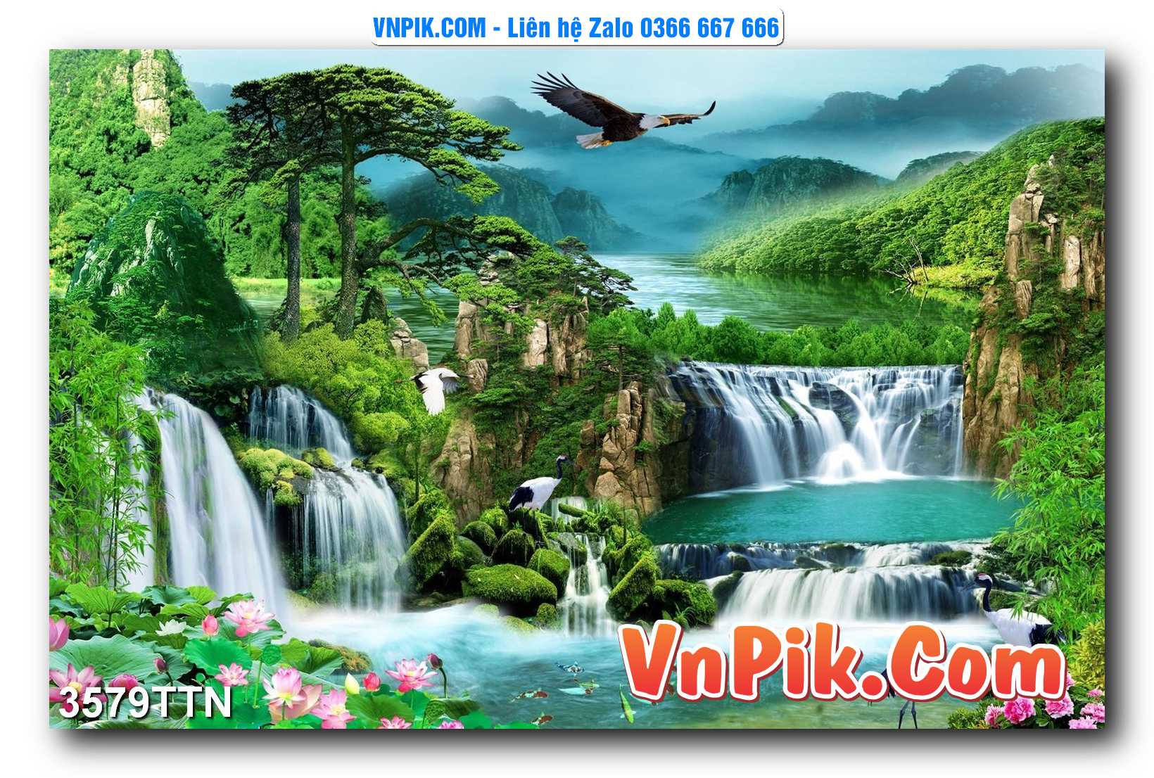 Tranh thác nước – Tranh phong thủy – Tranh treo tường mã 3579TTN