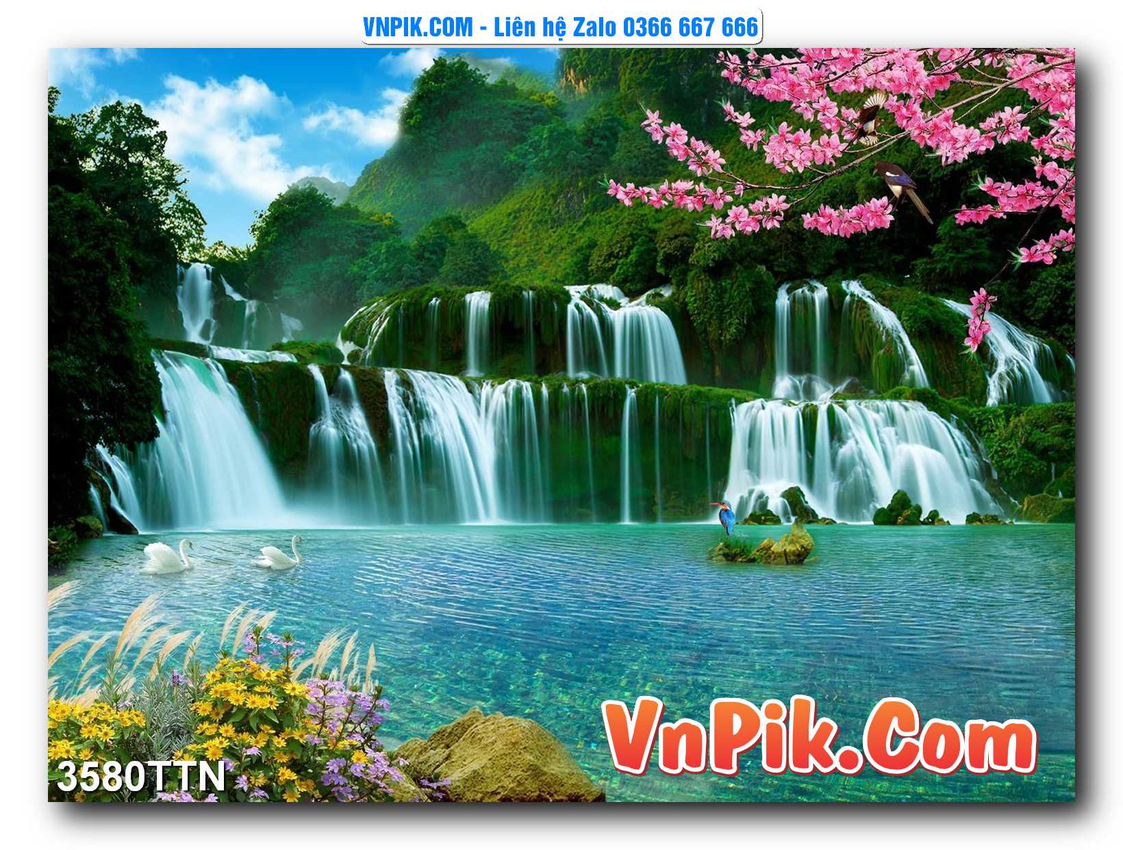 Tranh thác nước – Tranh phong thủy – Tranh treo tường mã 3580TTN