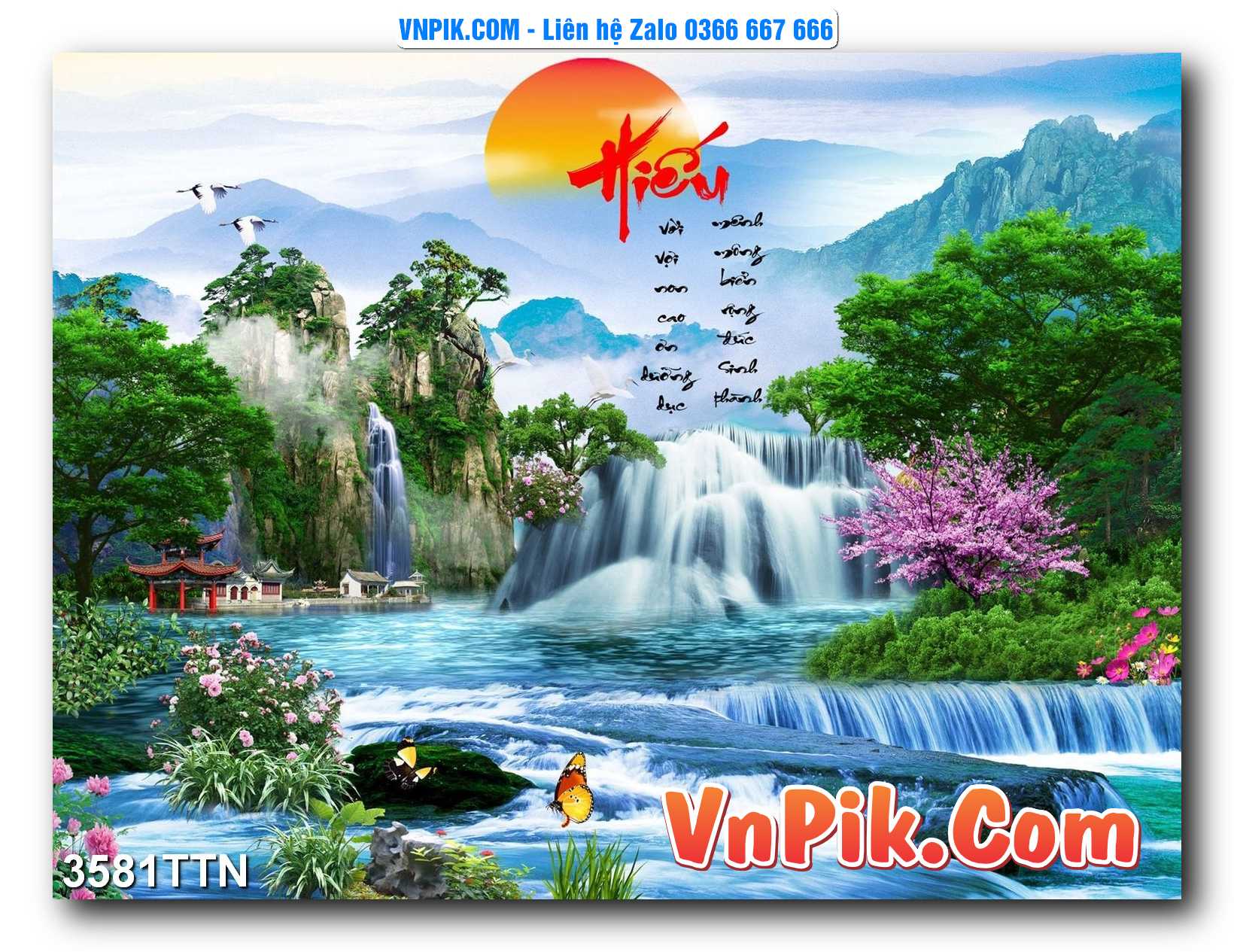 Tranh thác nước – Tranh phong thủy – Tranh treo tường mã 3581TTN