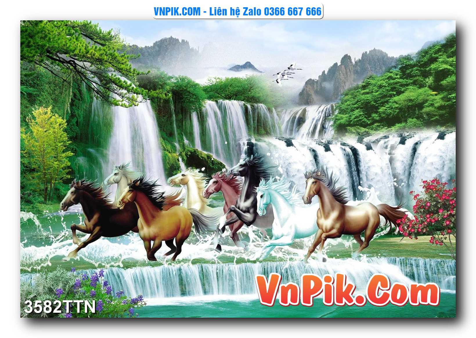 Tranh thác nước – Tranh phong thủy – Tranh treo tường mã 3582TTN