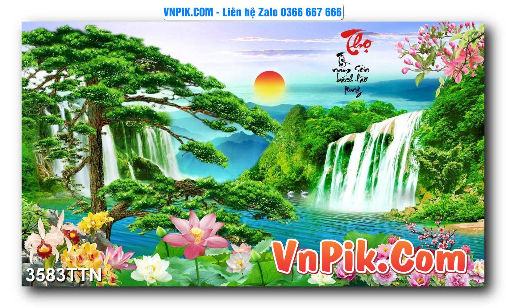 Tranh thác nước – Tranh phong thủy – Tranh treo tường mã 3583TTN