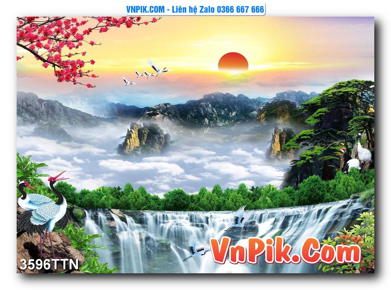 Tranh thác nước – Tranh phong thủy – Tranh treo tường mã 3596TTN