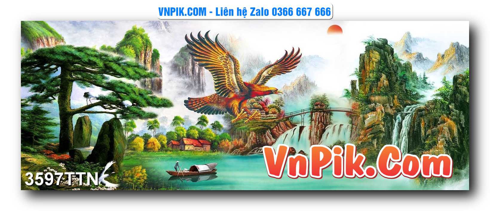 Tranh thác nước – Tranh phong thủy – Tranh treo tường mã 3597TTN
