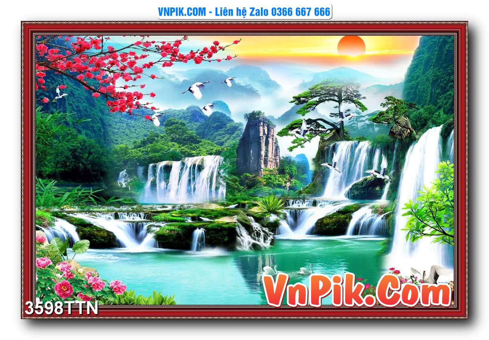 Tranh thác nước – Tranh phong thủy – Tranh treo tường mã 3598TTN
