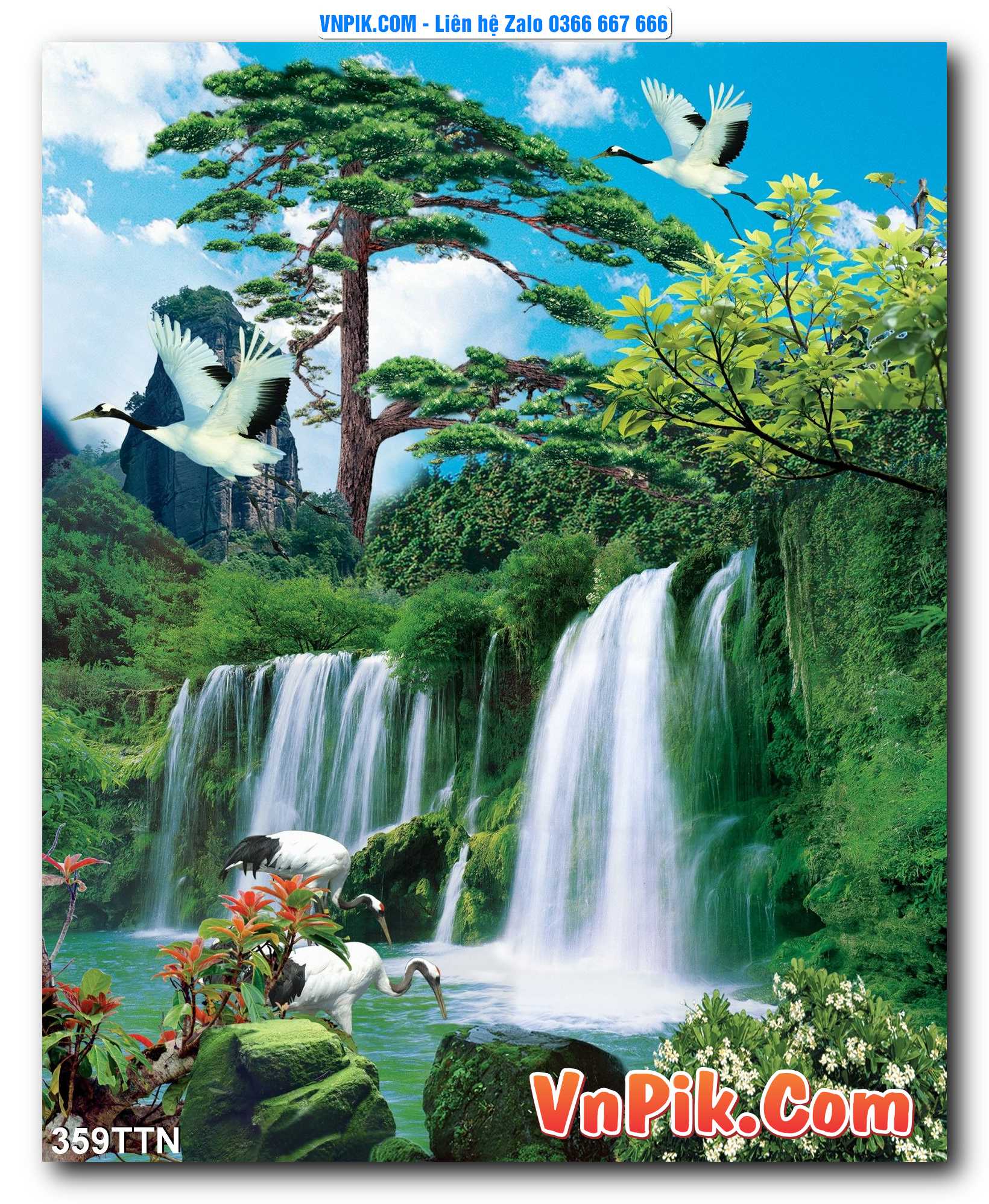 Tranh thác nước – Tranh phong thủy – Tranh treo tường mã 359TTN
