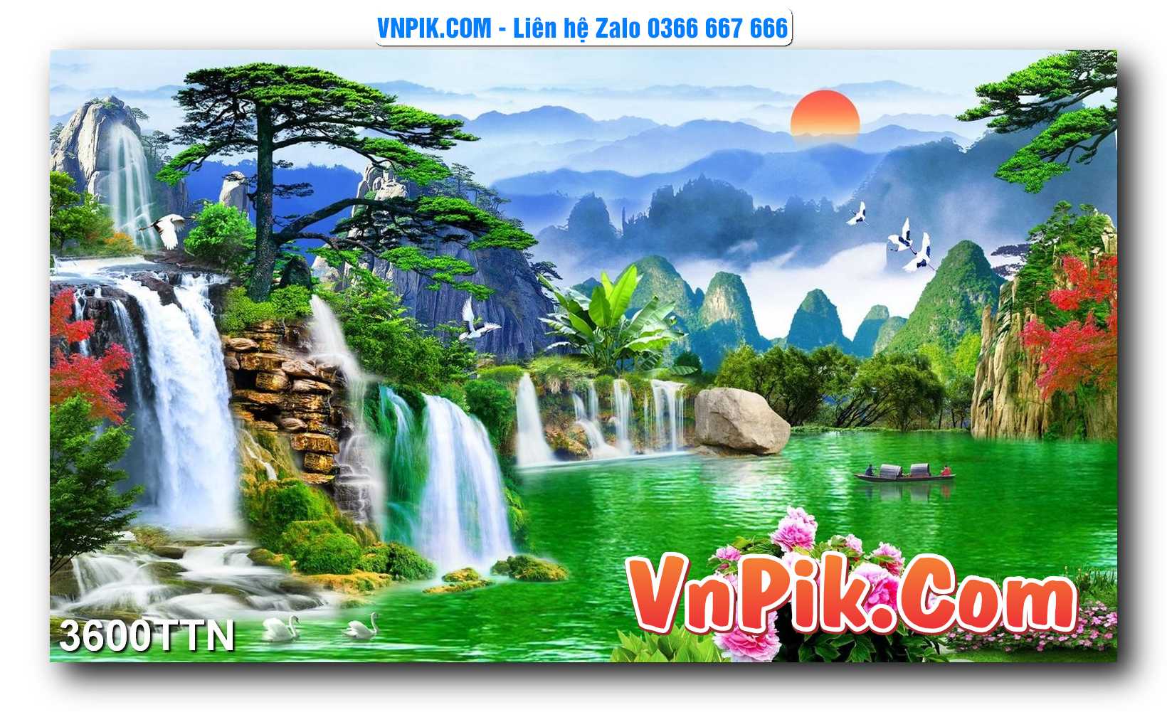 Tranh thác nước – Tranh phong thủy – Tranh treo tường mã 3600TTN
