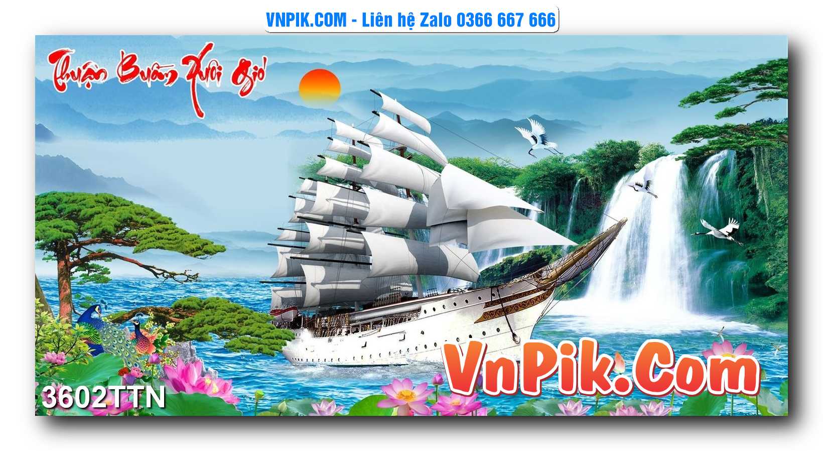Tranh thác nước – Tranh phong thủy – Tranh treo tường mã 3602TTN