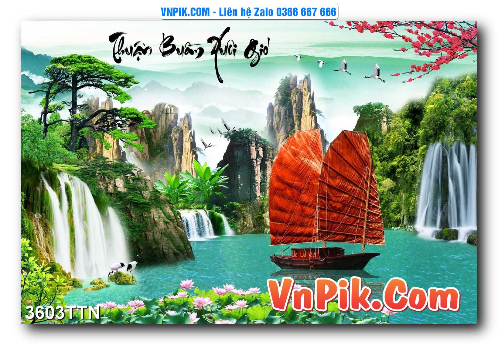 Tranh thác nước – Tranh phong thủy – Tranh treo tường mã 3603TTN