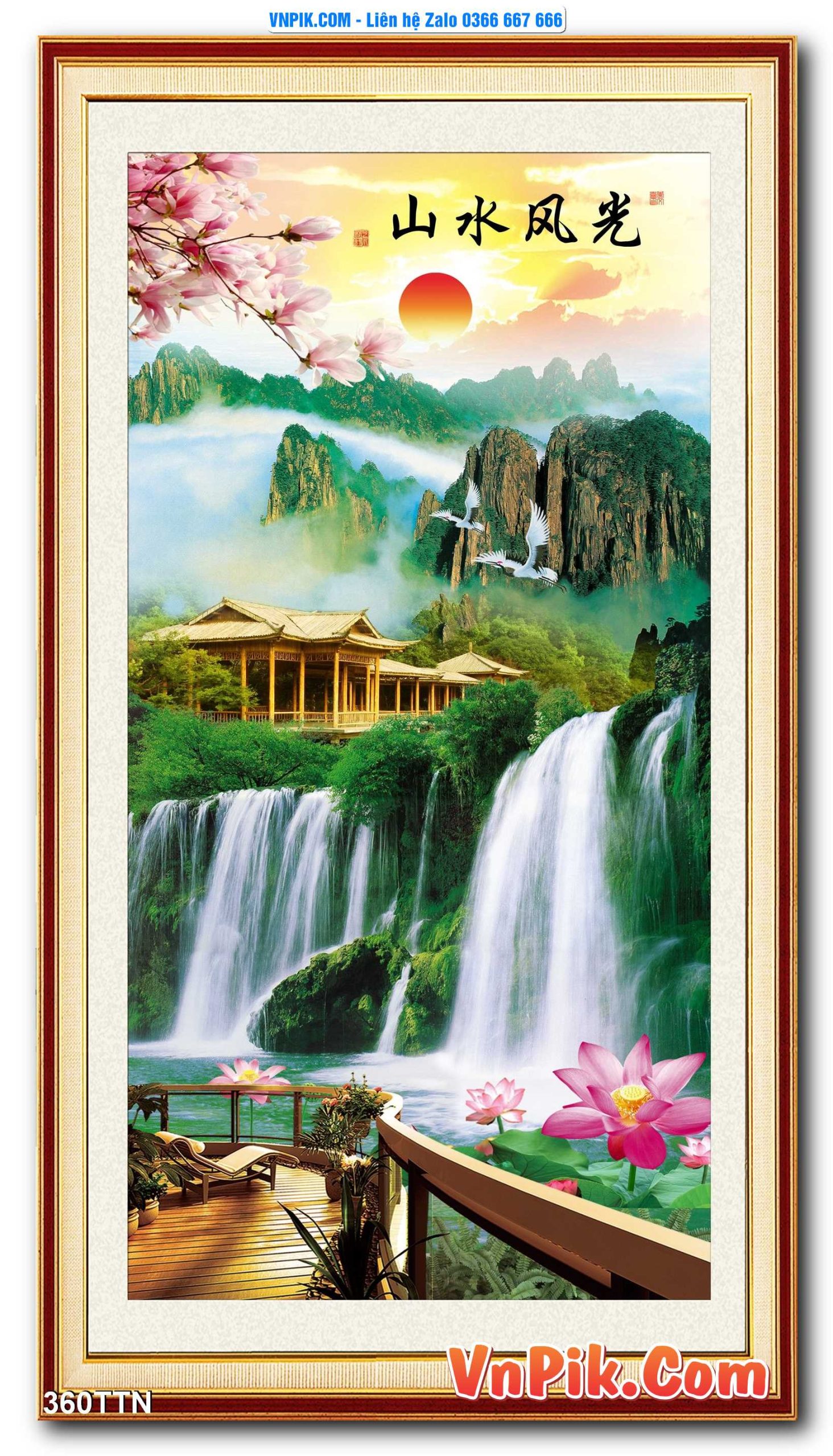 Tranh thác nước – Tranh phong thủy – Tranh treo tường mã 360TTN