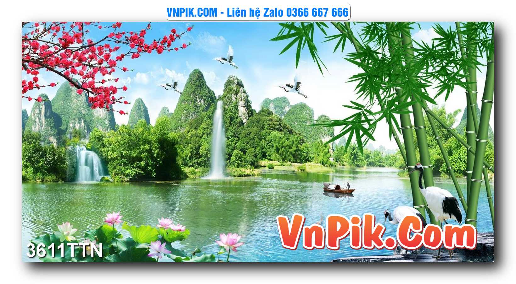 Tranh thác nước – Tranh phong thủy – Tranh treo tường mã 3611TTN