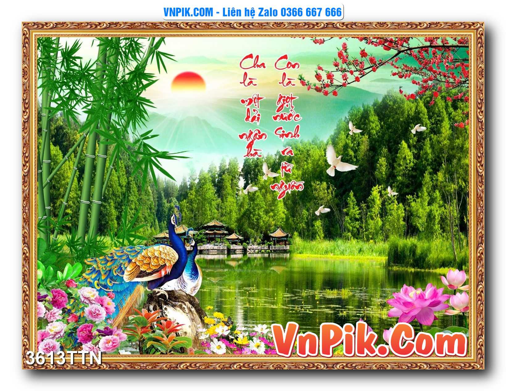 Tranh thác nước – Tranh phong thủy – Tranh treo tường mã 3613TTN