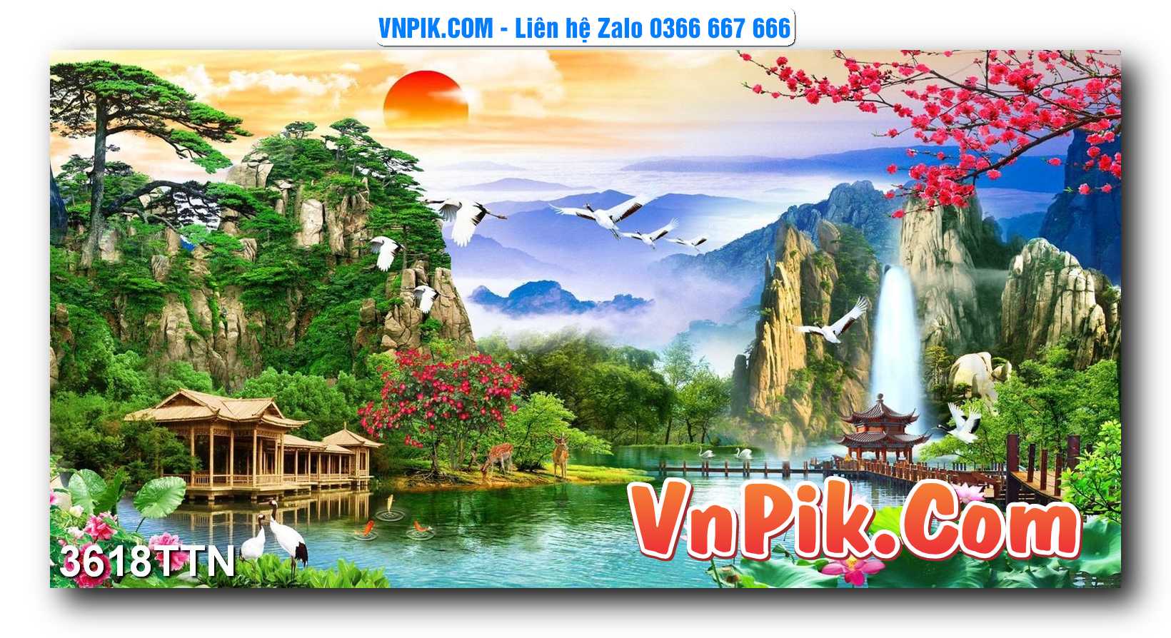 Tranh thác nước – Tranh phong thủy – Tranh treo tường mã 3618TTN