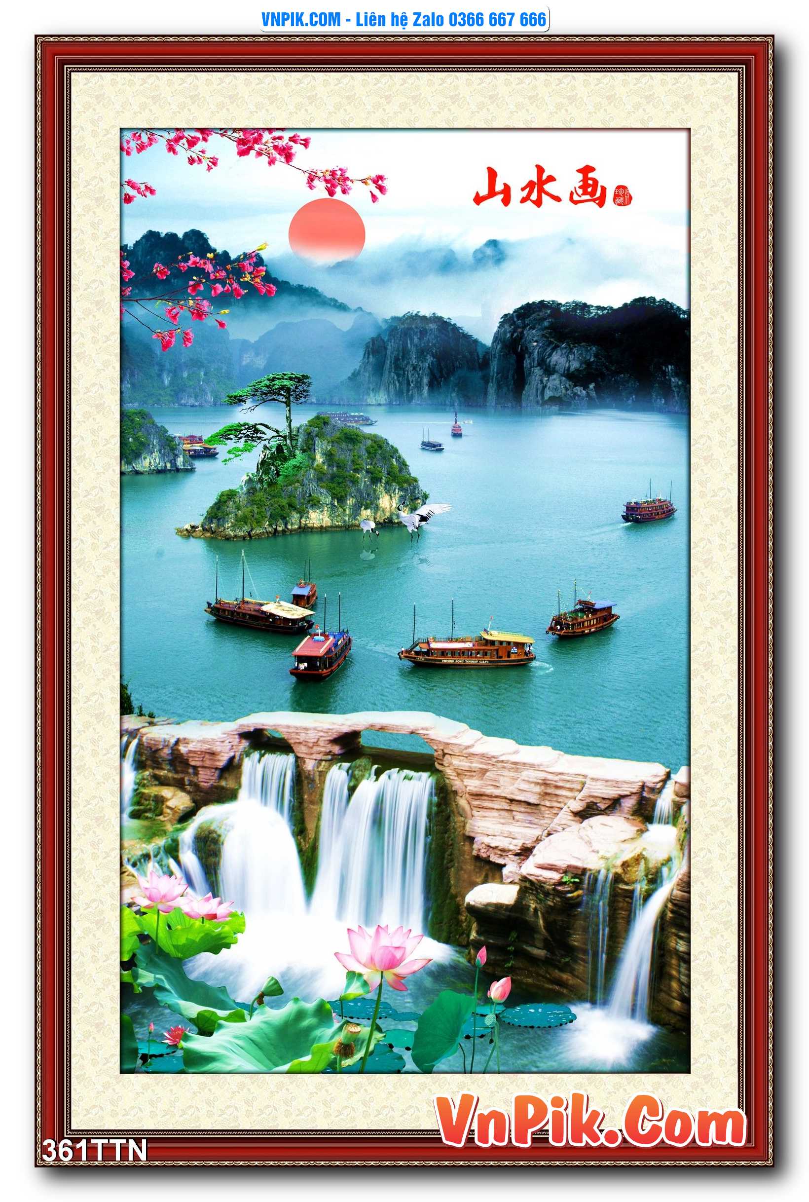 Tranh thác nước – Tranh phong thủy – Tranh treo tường mã 361TTN