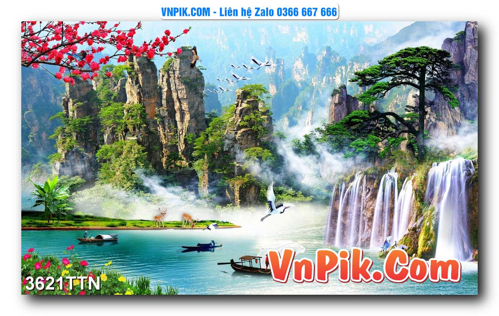Tranh thác nước – Tranh phong thủy – Tranh treo tường mã 3621TTN